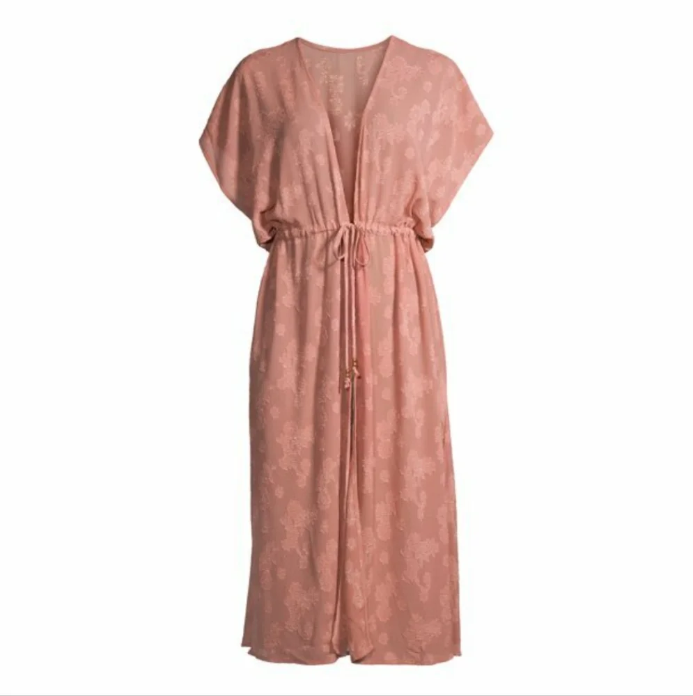 Time and Tru Rose Pink Swim Coverup Kimono